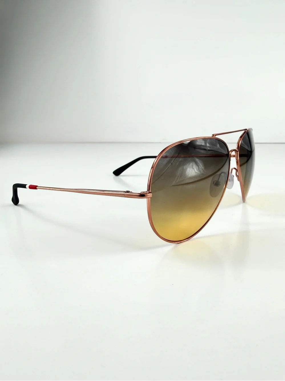 NWT Orlebar Brown x Linda Farrow Aviator Sunglasses OB10 C8 Rose Gold Full Set